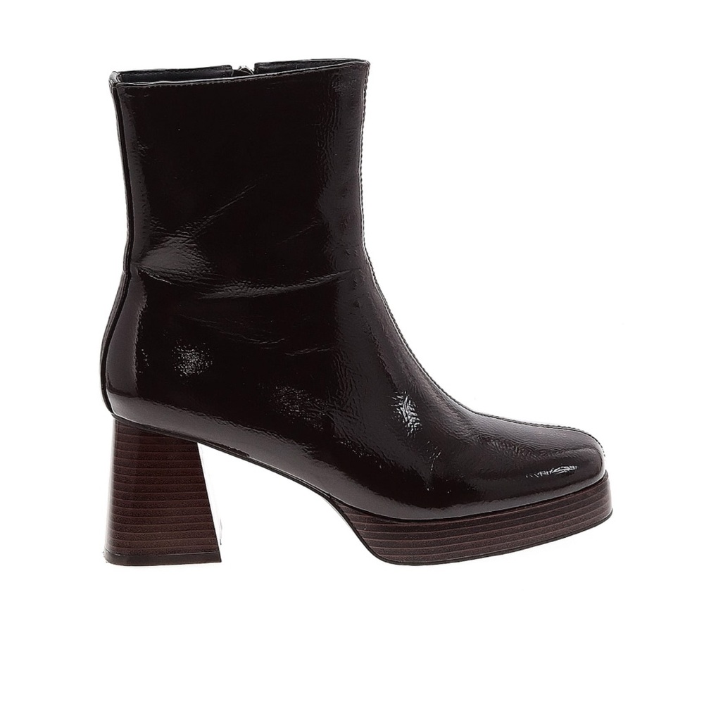 Princess Polly Kyleigh Brown Ankle Boots Platform Faux Leather Women Size 10 - Picture 7 of 7